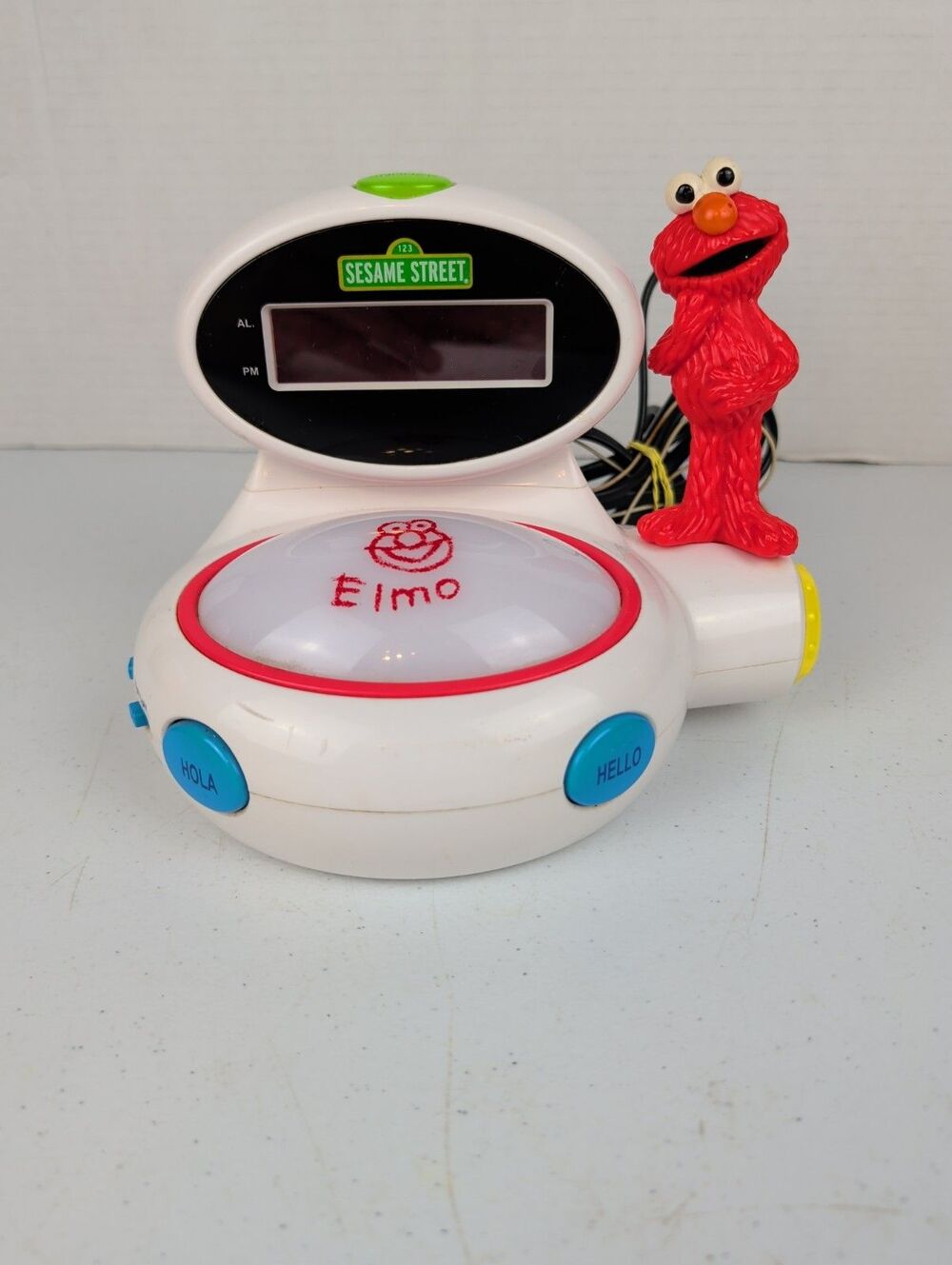 Sesame Street Elmo Alarm Clock Night Light Giggles Vibrates English or Spanish